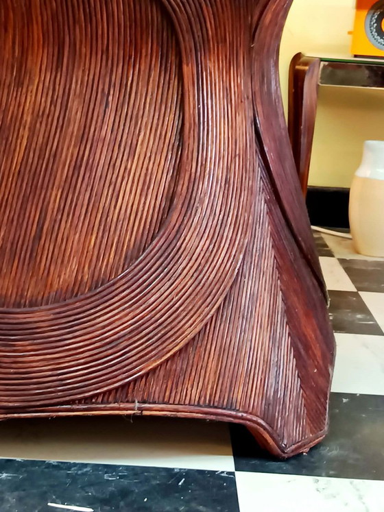 Vintage 1970s Rattan Marquetry Table – Dining tables (photo 4 of 12)