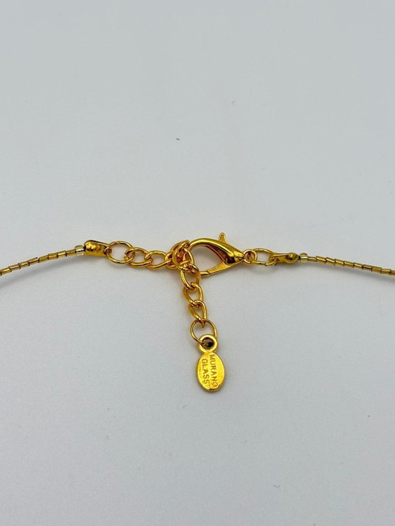 Image 1 of Murano Glass Necklace with Gold Leaf – Black Pearls and Crystal – Venetian Craftsmanship