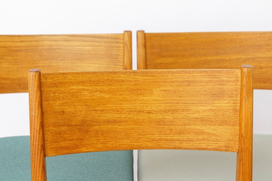 Image 1 of Set van 6 vintage beukenhouten eetkamerstoelen, Duitsland jaren 70, gerestaureerde houten eetkamerstoelen, eetkamerset in mid-ce