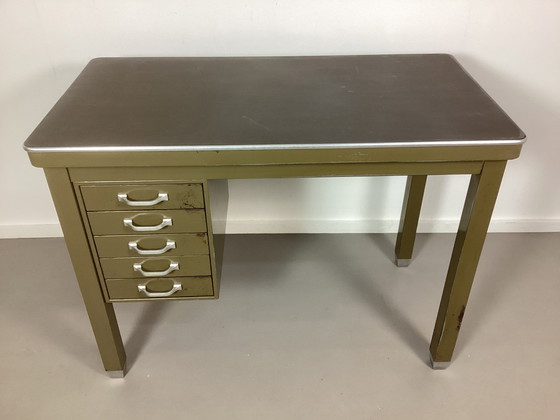 Image 1 of Vintage Ahrend Oda jaren dertig Bauhaus bureau buro groen 