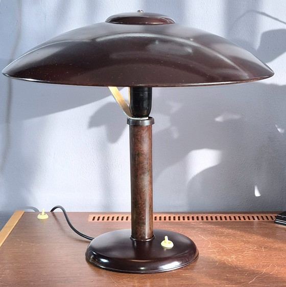 Image 1 of Exklusive LBL Kandem Typ 0314.1Mushroom Pilz Bakelit Tischlampe 50er 60er