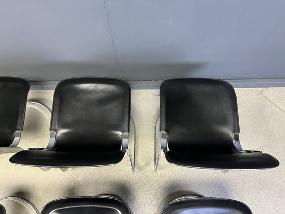 Image 1 of Vintage eetkamerstoelen van Willy Rizzo voor Cidue, set van 8, jaren 70