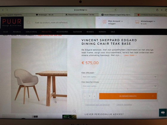 Image 1 of 6 Prachtige Vincent Sheppard terrasstoelen (Old Lace / Teak)