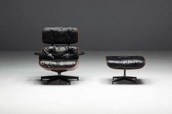 Image 1 of Sillón y otomana Eames de primera generación, de Charles y Ray Eames para Herman Miller, 1957