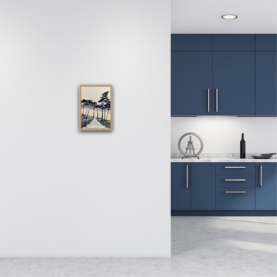 Image 1 of Inchiostro su carta, incorniciato. 30x21cm.