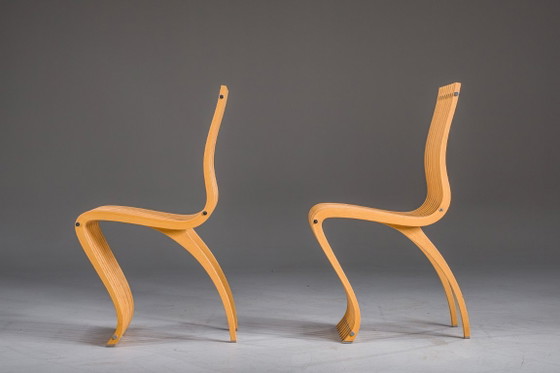 Image 1 of Schizzo-stoelen in beuken- en chroomkleur, ontworpen door Ron Arad voor Vitra, Duitsland, jaren 80, set van 2.