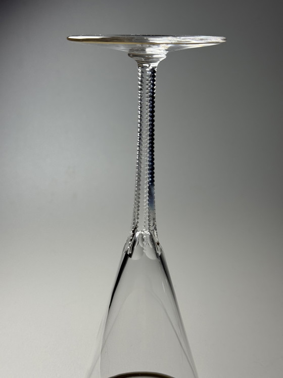 Image 1 of Josephinenhütte “Josephine” Champagne Glasses, Gold Rim, circa 1900 (Set of 6)