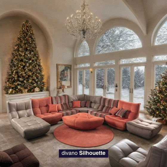 Image 1 of DEUX FAUTEUILS / CANAPÉ MODULAIRE + POUF SILHOUETTE CHÂTEAU D'AX