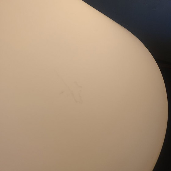 Image 1 of Grote (30 cm) Minimalistische midcentury glazen wand/plafondlamp. 