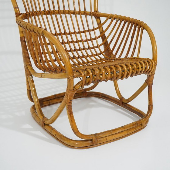 Fauteuil van rotan en gevlochten riet, jaren 60 – Rattan (photo 13 of 14)