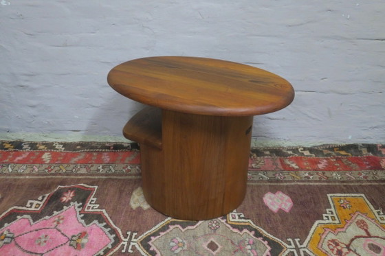 Solid Teak Oval Coffee Table With Swivel Top By Silkeborg, Denmark, 1960s – Wood (photo 6 of 10)