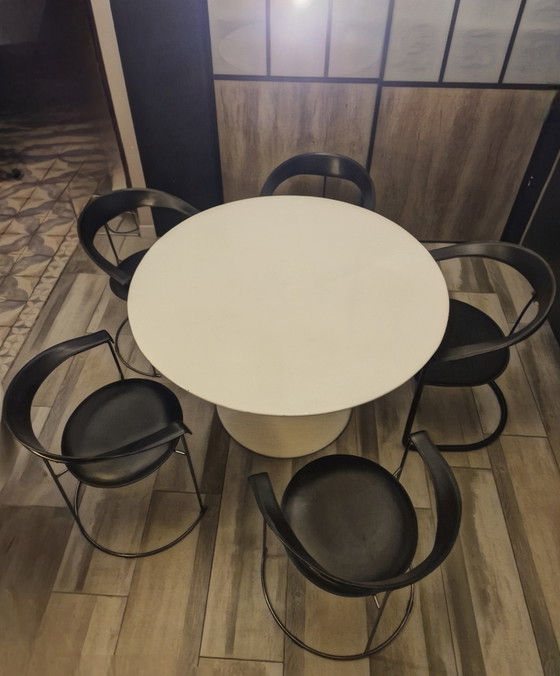 Image 1 of Suite de 5 Chaises Cuirs, Canasta d' Arrben Italy Vintage 1980