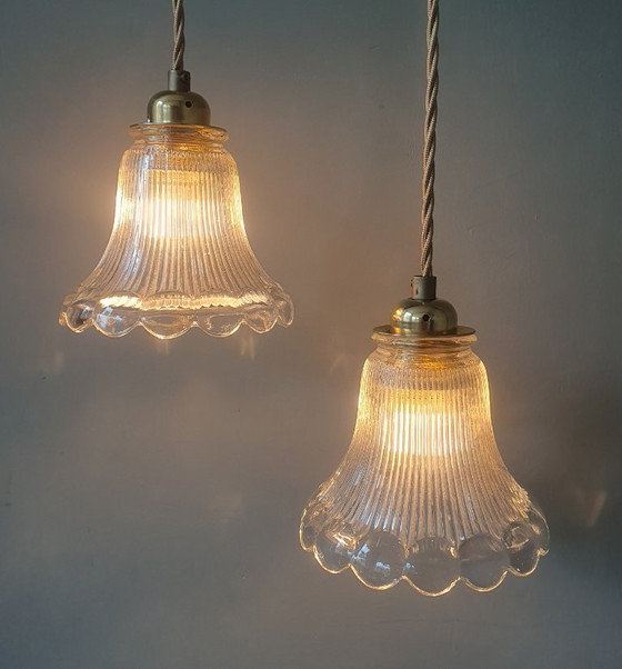 Set of 2 Holophane pendant lamps, Art Deco – Metal (photo 16 of 23)