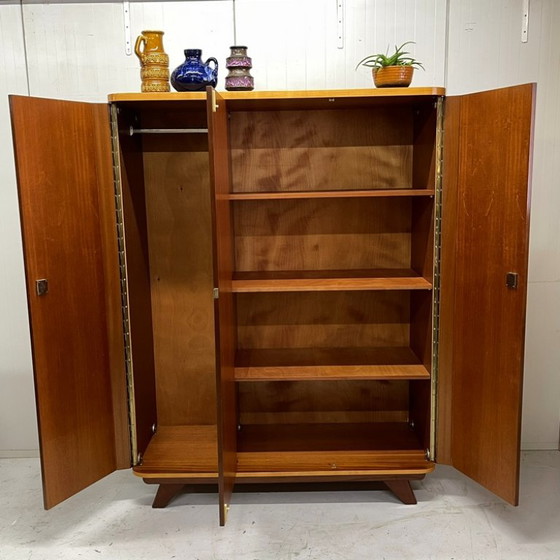 Armadio vintage Midcentury lucido anni sessanta appendiabiti ripiani – Legno (photo 8 of 9)