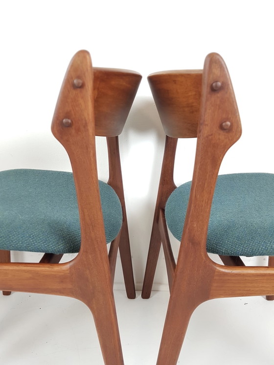 Image 1 of Sedie vintage Erik Buch modello 49 tessuto lana vergine De Ploeg