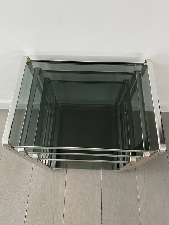 Image 1 of 3 bijzettafels vintage