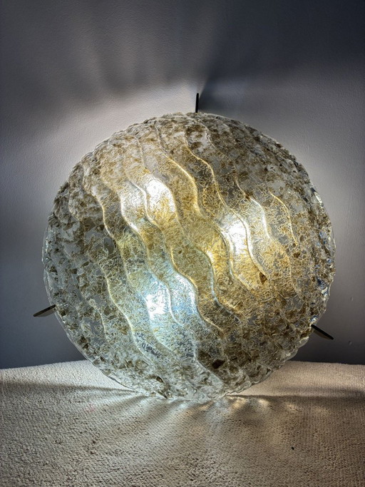 Kaiser Leuchten Murano IJsglaas Plafondlamp, 40 cm, jaren 70