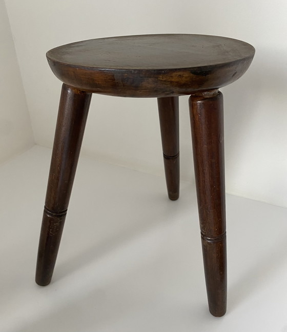 Image 1 of Vintage small French milk stool - stool - plant table, 1960s.