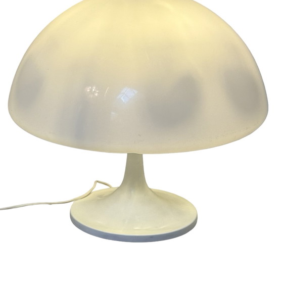 Image 1 of Pop Art / Space Age design - Mushroom lamp with white plexi shade and white metal base