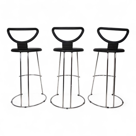 Image 1 of Fasem Italia 3-piece set of postmodern bar stools by Nobu Tanigawa, 1990