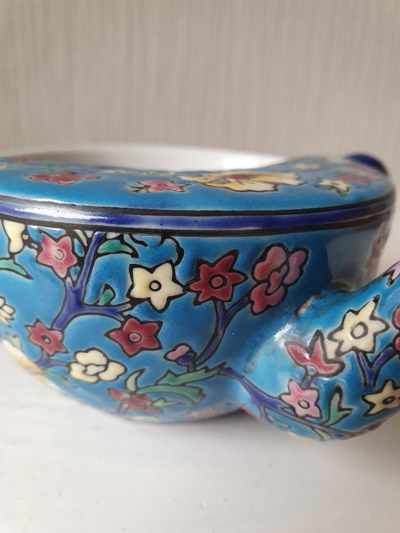 Rare Antique Mustache Head / Sippy Cup - Emaux De Louvière – Decorative Objects, Ceramic (photo 6 of 8)