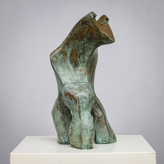 Image 1 of Gepatineerde biomorfe bronzen sculptuur van Jacob Hordijk, jaren 1990