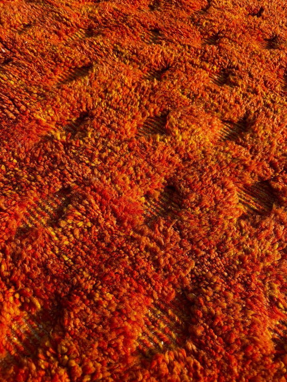Image 1 of Orange Moroccan wool rug – Handmade geometric rug – Contemporary Berber carpet