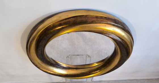 Image 1 of 💎✨ Grote ronde Victoriaanse Engelse spiegel – Verguld hout & facetgeslepen glas – Verzamelobject ✨💎