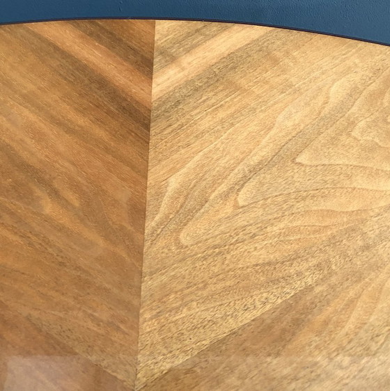 Image 1 of High wood coffee table,  triangle shape 1960s