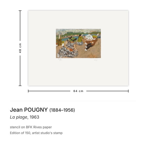 Image 1 of Jean POUGNY La plage Schablone 1963