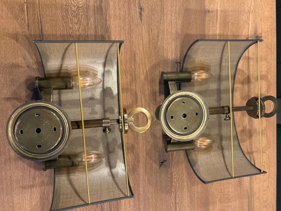 Image 1 of Ensemble de luxe d'appliques murales Pieter Adam – Laiton massif