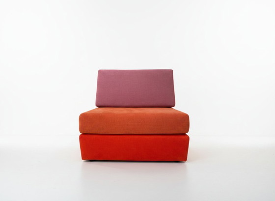 Image 1 of Twee gerestaureerde driekleurige fauteuils uit de jaren 70.