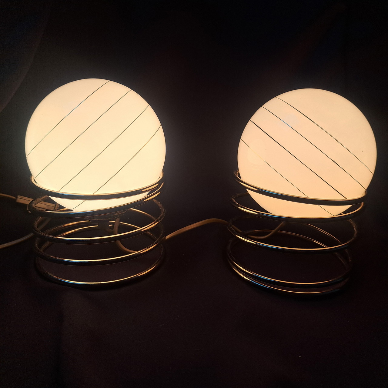 Set di 2 lampade da tavolo vintage massicce - stile Hollywood Regency - anni '70/'80