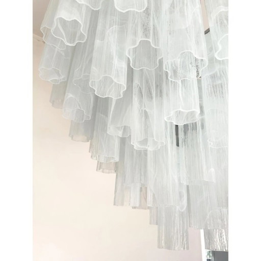 Übergroßer, geäderter weißer Alabastro-Kronleuchter „Tronchi“ aus Muranoglas von Simoeng