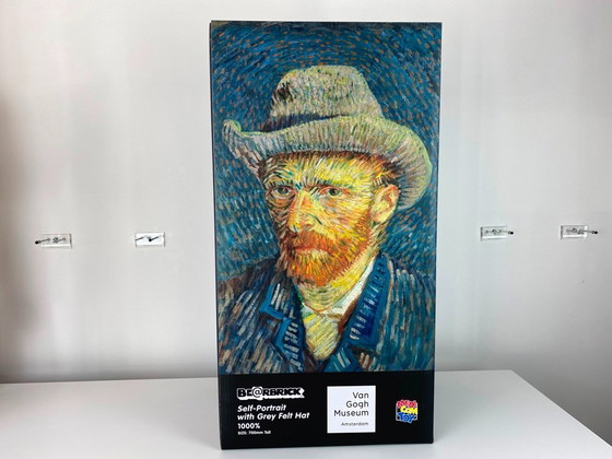 Image 1 of Bearbrick Van Gogh Museum Self-portrait with gray Felt Hat 1000% MEDICOM toys