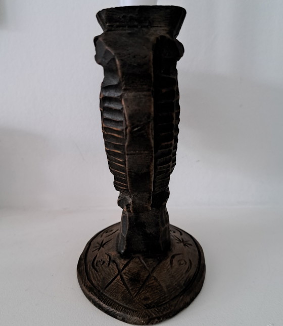 Image 1 of Wooden candlestick Scandinavian vintage