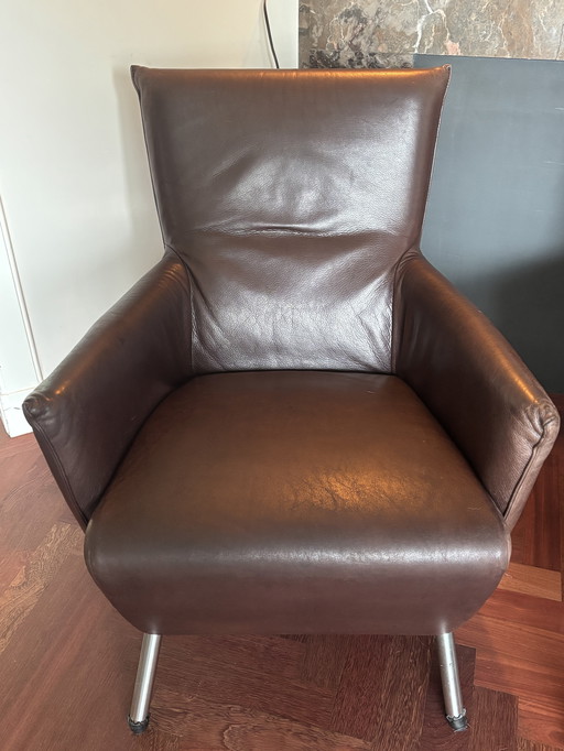 2 pieces LABEL Vandenberg Cheo armchair leather Brown