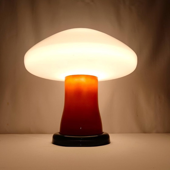 Image 1 of Vintage Gorlitz glazen paddenstoellamp, Karin Korn Design, Mid-Century Modern