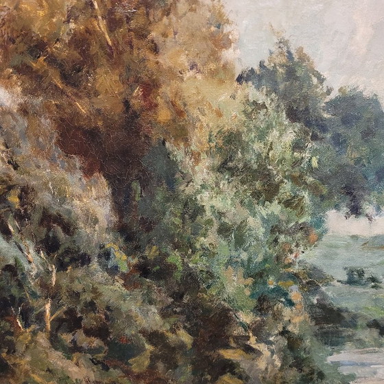 Image 1 of “Paesaggio con pastore” Ricard Arenys Galdón, XX secolo – Catalogna, Spagna