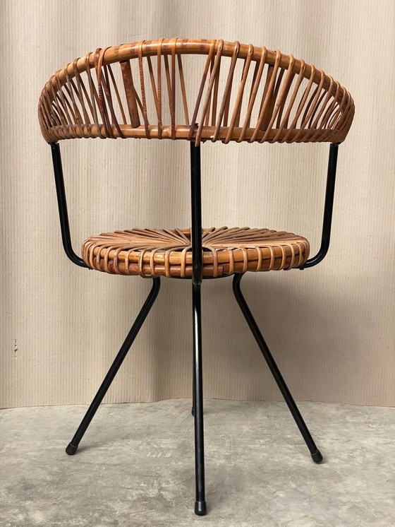 Image 1 of Vintage Dirk Van Sliedregt - Jonkers Noordwolde Rattan Chair