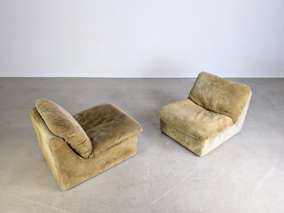 Image 1 of Set of 2 Space Age armchairs three-point - COR Luigi Colani suede