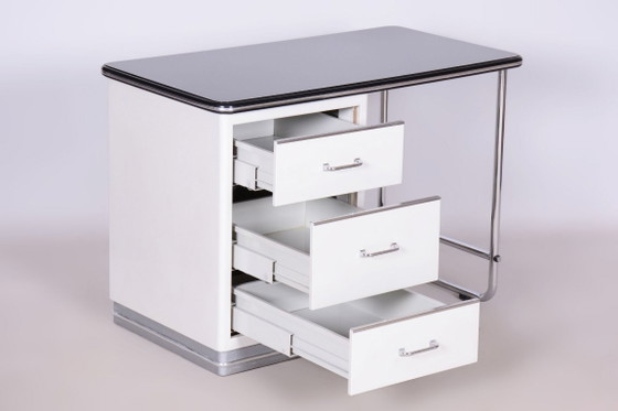 Bureau Bauhaus restauré, acier, verre, Allemagne, années 1940 – Bureaux, Glass, Metal (photo 16 of 18)