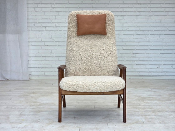 1960s, Danish design by Alf Svensson, genuine sheepskin, reupholstered. – Armchairs, Other (photo 7 of 24)