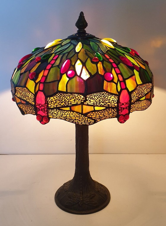 Image 1 of Tiffany table lamp 6 Dragonfly