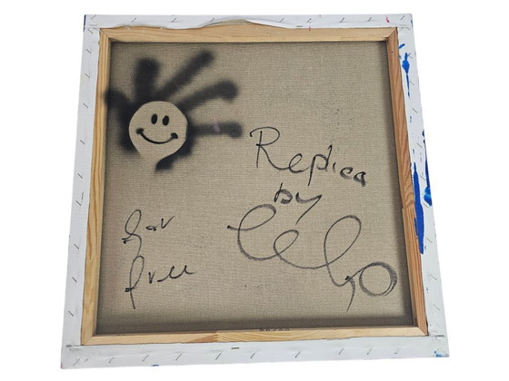 Oil paint on canvas - Herman Brood reproduction by Cebo - 'Head' – Art, Wood (photo 2 of 5)