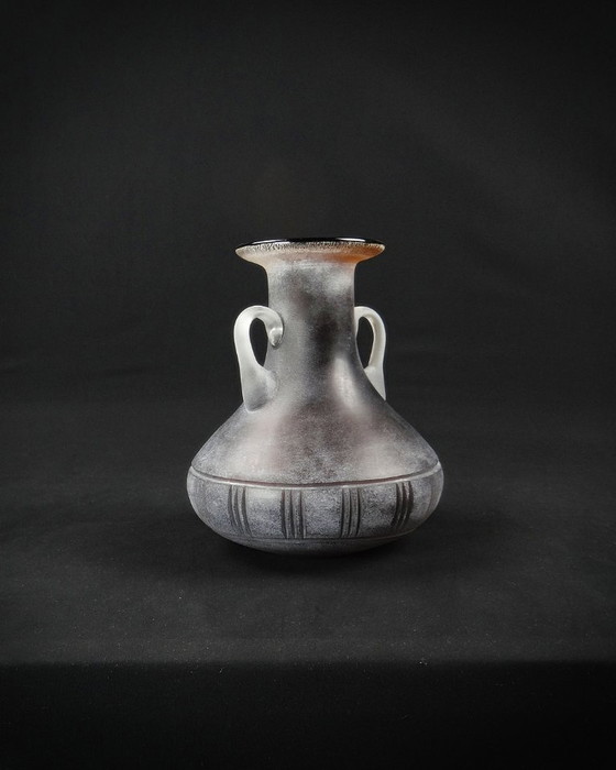 Image 1 of Vaso ad anfora in vetro tagliato di Murano, tecnica Scavo Seguso Vetri d'Arte