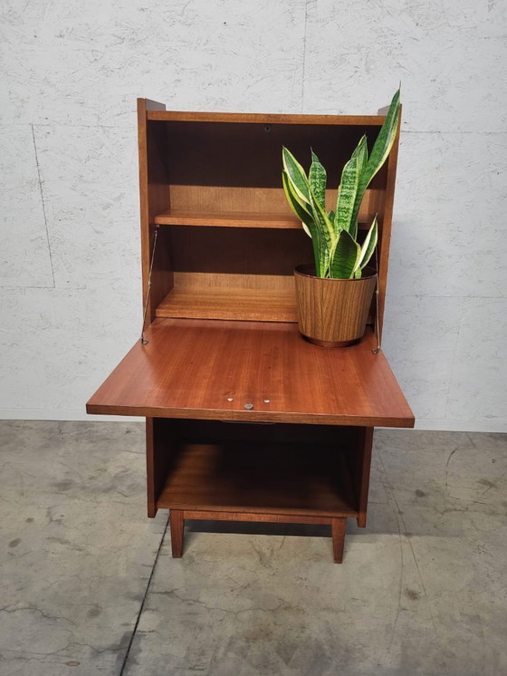 Image 1 of Vintage barkast / secretaire in mid-century stijl – compact model
