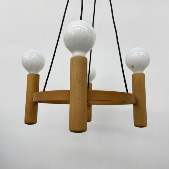Image 1 of Vintage Domus Danish design hanging lamp chandelier , 1970s