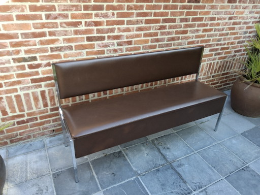 Lange Kistbank In Skaileer Jaren 70 – bankjes, Metal, Chrome (photo 2 of 15)
