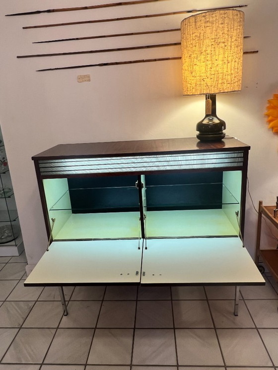Image 1 of Meuble de bar vintage / Buffet avec éclairage, palissandre, années 1960